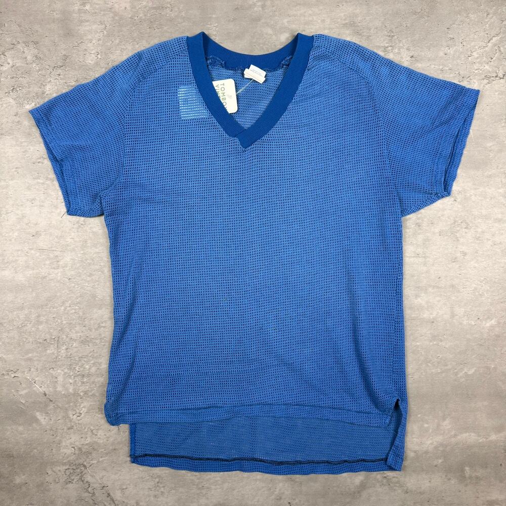Vintage General University Training Supplies Mesh Blue Shirt 80s
